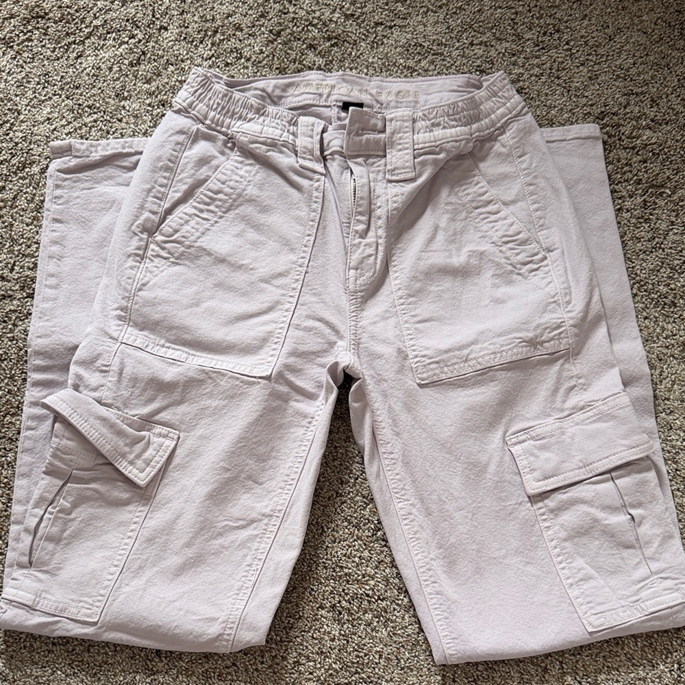 American Eagle Outfitters Women's Cargo Jeans in Light Purple